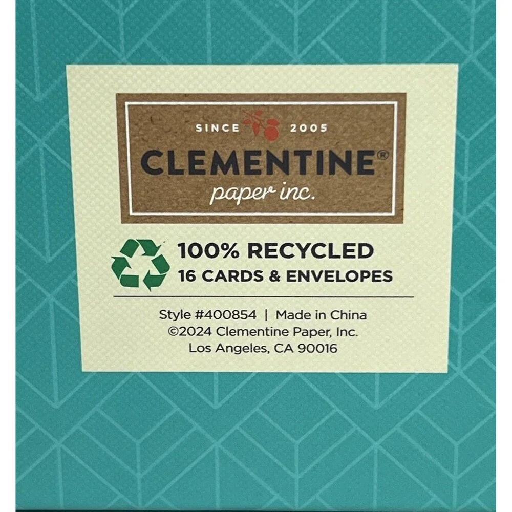 Clementine Potted Plants Thank You Cards Set of 16 Cards & Envelopes Recycled